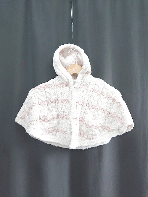 ◇ ⊆ gelato pique ジェラートピケ ケーブルニット ポンチョ サイズ80 くすみピンク ベビー服 E 【中古】