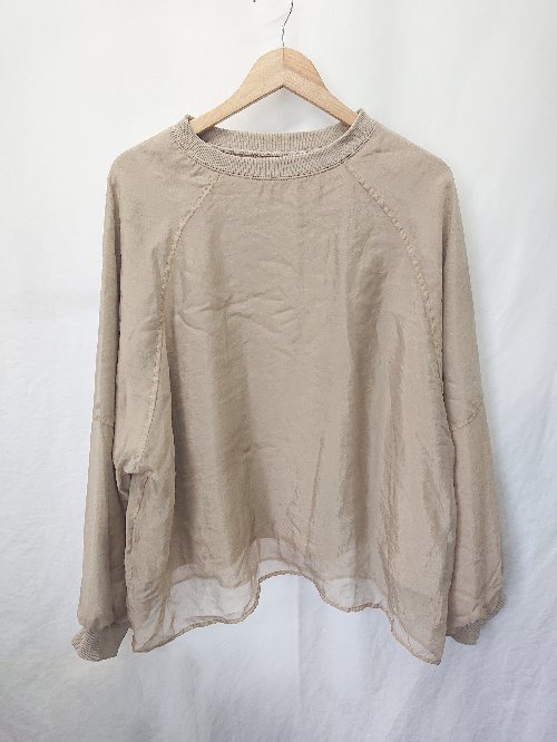 ◇ ⊆ Bab バブ 異素材 シフォン 長袖 トレーナー サイズF ベージュ系 レディース E 【中古】