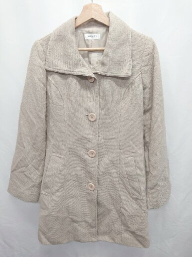 ◇ ⊇ OFUON オフオン ウール混 長袖 コート サイズ40 グレージュ系 レディース E 【中古】 ◇ ⊇ OFUON オフオン ウール混 長袖 コート サイズ40 グレージュ系 レディース E 【中古】