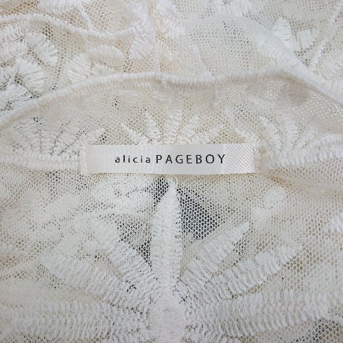 フクワウチの◇ ⊂ PAGEBOY ページボーイ シアー レース 長袖 ガウン サイズF アイボリー系 レディース E 【中古】｜アングル3