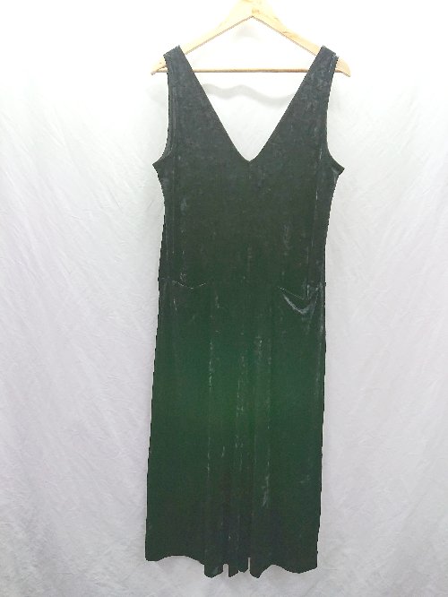 ◇ ⊇ BEAMS ビームス ベロア調 ノースリーブ サロペット サイズ1 ブラック レディース E 【中古】