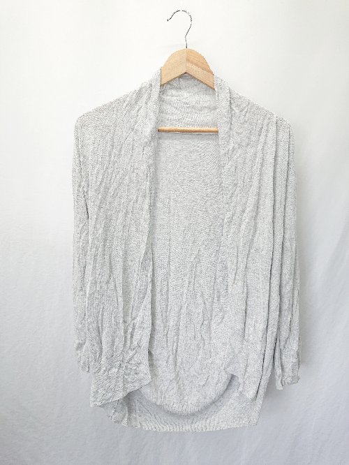 ◇ ⊇ UNITED ARROWS ユナイテッドアローズ ボタンレス 薄手 長袖 ニット カーディガン グレー レディース E 【中古】