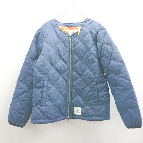 ◇ ⊇ SMOOTHY スムージー 子供服 キッズ ノーカラー 長袖 ダウンジャケット サイズXL ネイビー 男の子 女の子 E 【中古】