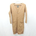 ◇ ⊇ URBAN RESEARCH DOORS ハイゲージ 長袖 ロングニットカーディガン サイズF ブラウン系 レディース E 【中古】|詳細画像