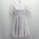 ◇ ⊂ titty&Co. ティティー&コー 花柄 レース 半袖 ミニ丈 ワンピース サイズS パープル ピンク レディース E 【中古】