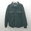 ◇ ⊇ BASECONTROL ベースコントロール ボア素材 フロントボタン 長袖 ジャケット サイズ3 ブラック メンズ E 【中古】