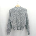◇ ⊇◎●未使用● axes femme アクシーズファム パール付き 長袖 フェザーニット サイズF グレー レディース E 【中古】