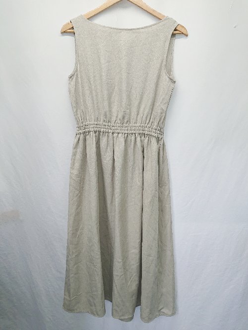 ◇ ⊂ GU ジーユー Vネック ロング丈 フレア ワンピース サイズM ライトグレー レディース E 【中古】