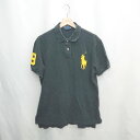 ◇ ⊂ POLO RALPH LAUREN ビックポニー 半袖 ポロシャツ サイズL ブラック イエロー メンズ レディース E 【中古】