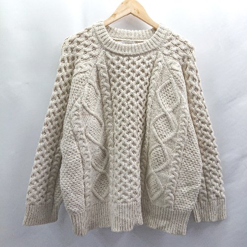 ◇ ⊇ select MOCA セレクト モカ ローゲージ 長袖 ニット サイズF アイボリー系 レディース E 【中古】