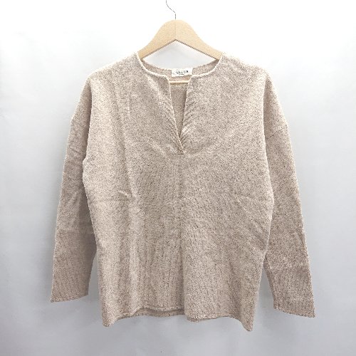 ◇ ⊇ ADAM ET ROPE アダムエロペ ウール100% ミドルゲージ 長袖 ニット サイズF ベージュ レディース E ..