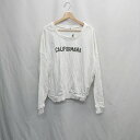 ◇ ⊇ GYDA ジェイダ 前面 背面に文字 キャラクター 長袖 トレーナー サイズF ホワイト系 レディース E 【中古】