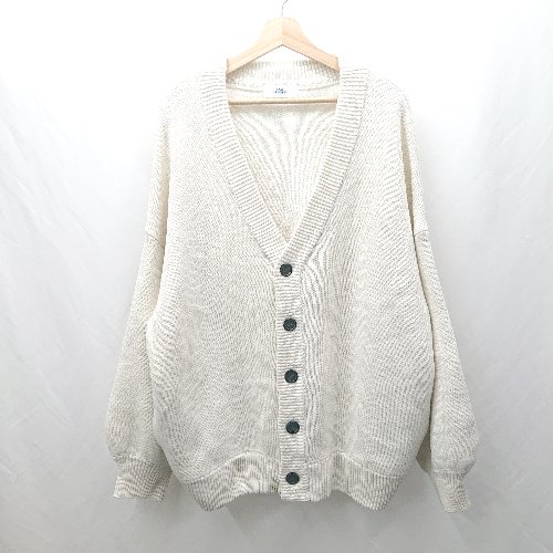 ◇ ⊇ Loose ルース ミドルゲージ 長袖 カーディガン サイズL ホワイト メンズ E 【中古】