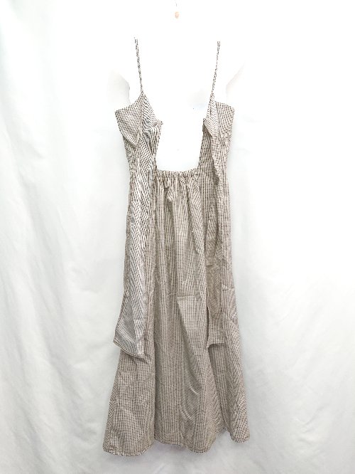 ◇ ⊂ NICE CLAUP ナイスクラップ サロペット 袖あり ロング丈 ワンピース サイズF ブラウン系 レディース E 【中古】