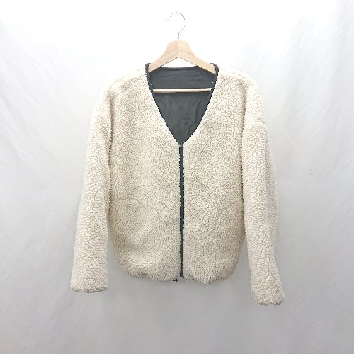 ◇ ⊇ Ungrid アングリッド リバーシブル ボア キルティング 長袖 ブルゾン サイズF ホワイト系 レディース E 【中古】