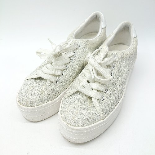 ◇ Θ NO　NAMEノーネーム キラキラ 厚底スニーカー サイズ表記なし シルバー系 レディース E 【中古】