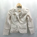 ◇ ⊂ Eddie Bauer エディーバウアー ストライプ柄 長袖 ジャケット サイズPXS ベージュ レディース E 【中古】