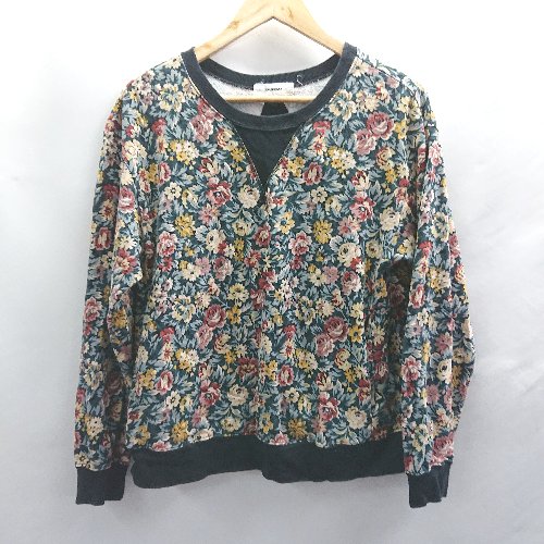◇ ⊇ SUPER HAKKA スーパーハッカ 花柄 長袖 スウェットトレーナー サイズF ブラック系 レディース E 【中古】 ◇ ⊇ SUPER HAKKA スーパーハッカ 花柄 長袖 スウェットトレーナー サイズF ブラック系 レディース E 【中古】