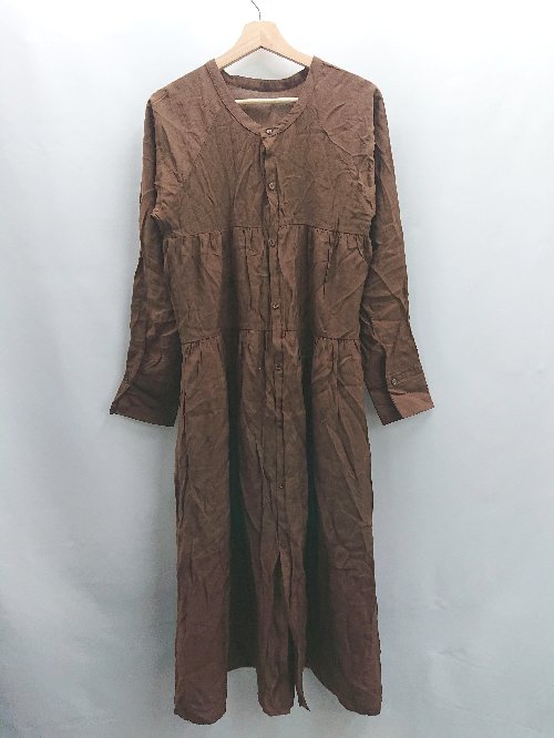 ◇ ⊇ mystic ミスティック 長袖 ロング ワンピース サイズF ブラウン レディース E 【中古】