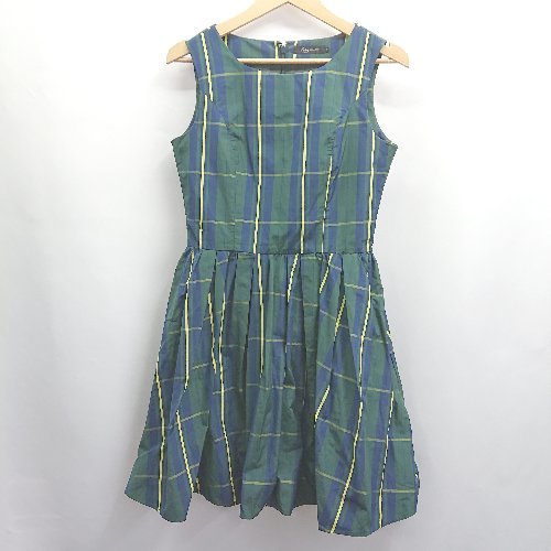 ◇ ⊂ Ray BEAMS レイ ビームス チェック柄 ノースリーブ ミニ丈 ワンピース サイズ0 グリーン レディース E 【中古】 ◇ ⊂ Ray BEAMS レイ ビームス チェック柄 ノースリーブ ミニ丈 ワンピース サイズ0 グリーン レディース E 【中古】