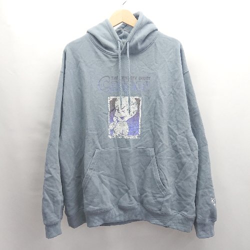 ◇ ⊇ MONO-MART モノマート Casperプリント 裏起毛 長袖 フーディ サイズL ブルー系 メンズ E 【中古】