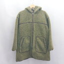 ◇ ⊇ coen コーエン フード付き 長袖 ボアコート サイズF カーキ レディース E 【中古】(4)