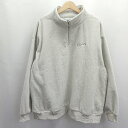 ◇ ⊇◎●未使用● Snap club ハーフジップ 長袖 フリース プルオーバー サイズM ライトグレー レディース メンズ E 【中古】