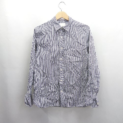 ◇ ⊂◎ STILL BY HAND ストライプ柄 綿100% 長袖 シャツ サイズ46 ブルー ホワイト メンズ E 【中古】 ◇ ⊂◎ STILL BY HAND ストライプ柄 綿100% 長袖 シャツ サイズ46 ブルー ホワイト メンズ E 【中古】