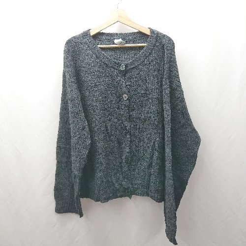 ◇ ⊇ Happy John ハッピージョン オーバーサイズ感 長袖 カーディガン サイズフリー チャコール レディース E 【中古】 ◇ ⊇ Happy John ハッピージョン オーバーサイズ感 長袖 カーディガン サイズフリー チャコール レディース E 【中古】