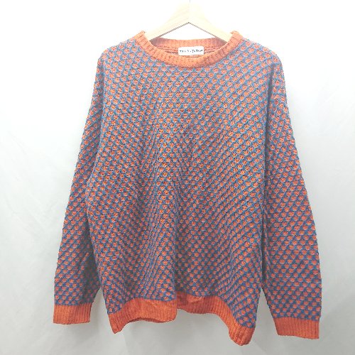 ◇ ⊇ TINA：JOJUN ティーナ：ジョジュン ミドルゲージ 長袖 ニット サイズM オレンジ系 ブルー レディース E 【中古】