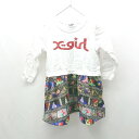 ◇ ⊇ X-girl Disneyプリンセス キッズ ベビー 長袖 ひざ下丈 ワンピース サイズ80 ホワイト レッド 女の子 E 【中古】