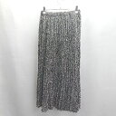 ◇ ⊂ AMERICAN HOLIC アメリカン ホリック 小花柄 ウエストゴム ロング フレア スカート サイズM ブラック レディース E 【中古】