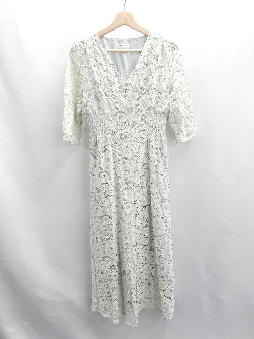 ◇ ⊂ natural couture ナチュラルクチュール 花柄 七分袖 ロング ワンピース サイズF グリーン系 レディース E 【中古】