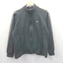 ◇ ⊇ adidas アディダス シンプル 長袖 ジャージ上 サイズM ブラック系 メンズレディース E 【中古】