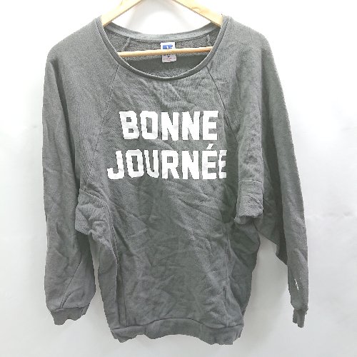 ◇ ⊇ russell athletic フロントプリント 長袖 トレーナー サイズM ブラック系 メンズレディース E 【中古】 ◇ ⊇ russell athletic フロントプリント 長袖 トレーナー サイズM ブラック系 メンズレディース E 【中古】
