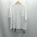 ◇ ⊂ フリークスストア サーマルレイヤードTEE ロングタンクトップ 丸首Tシャツ サイズL グレー系 ホワイト レディース E 【中古】(4)