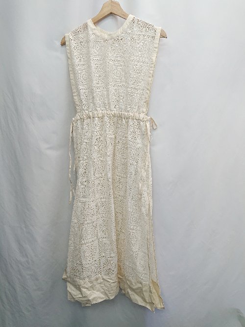 ◇ ⊂ forksy.フォルクシー 全身花柄レース ロング丈 ワンピース サイズM ホワイト系 レディース E 【中古】