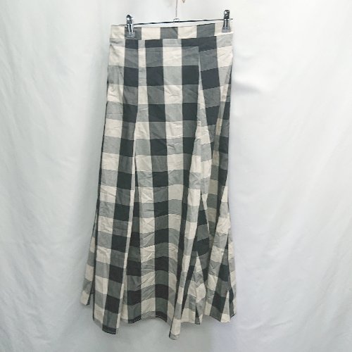 ◇ Θ Settimissimoセッティミッシモ ブロックチェック柄 ロング丈 フレア スカート サイズ グレー系 レディース E 【中古】