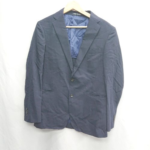 ◇ Θ PEARSONS FOR MEN パーソンズフォアメン ストライプ 長袖 ビジネスジャケット サイズ ネイビー系 メンズ E 【中古】 ◇ Θ PEARSONS FOR MEN パーソンズフォアメン ストライプ 長袖 ビジネスジャケット サイズ ネイビー系 メンズ E 【中古】