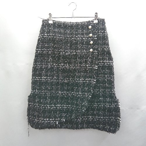 ◇ ⊇◎ ZARA ザラ ツイード ひざ下丈 台形 スカート サイズEUR M ブラック レディース E 【中古】