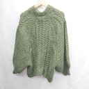 ◇ ⊇ select MOCA セレクト モカ 無地 長袖 ニットセーター サイズF グリーン系 レディース E 【中古】