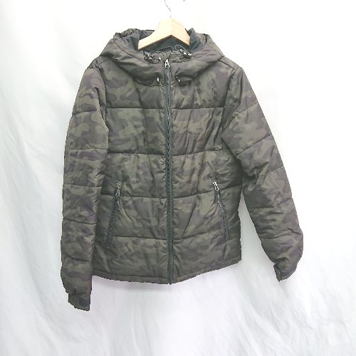 ◇ ⊆ spice island カジュアル　カモ柄 長袖 ダウンジャケット サイズM グリーン系 メンズ E 【中古】