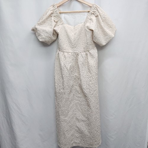 ◇ ⊂ ◎ ●未使用● ABITOKYO アビトーキョー 半袖 ロング丈 ワンピース サイズM グレージュ系 レディース E 【中古】