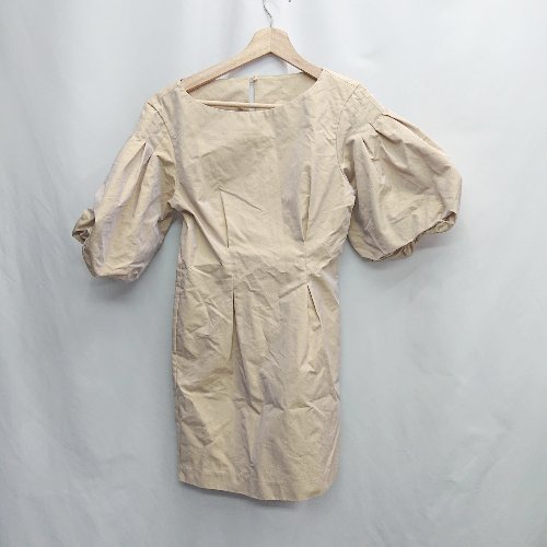 ◇ ⊂ リリーブラウン シンプル 半袖 膝丈 ワンピース サイズ1 ベージュ系 レディース E 【中古】