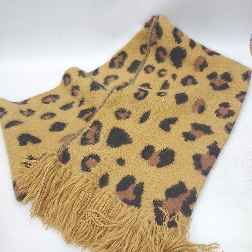 ◇ ⊆ オープニングセレモニー アニマル柄 マフラー イエロー系 レディース E 【中古】(4)