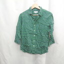 ◇ ⊂ UNITED ARROWS ユナイテッドアローズ 長袖 ブロックチェックシャツ サイズS グリーン系 メンズレディース E 【中古】