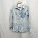 ◇ ⊂ FREE S SHOP フリーズショップ 長袖 ウエスタンシャツ サイズM ブルー系 メンズ E 【中古】