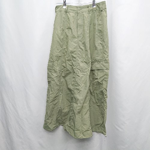 ◇ ⊂ RAY CASSINレイカズン ナイロン生地 ロング フレア スカート サイズF グリーン系 レディース E 【中古】