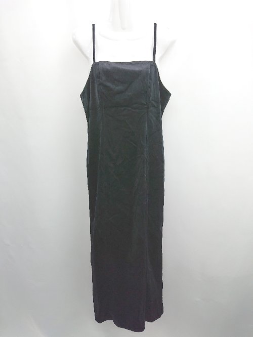 ◇ ⊇ callautia カラウティア ベロア調 ノースリーブ ロング ワンピース サイズM ブラック レディース E 【中古】