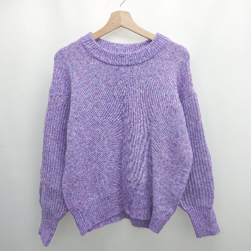◇ ⊇ Cutie Blonde キューティーブロンド ミドルゲージ 長袖 ニット サイズL パープル レディース E 【..